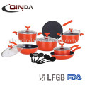 aluminum Piece Non stick Black Soft handle Cookware Set by Cook N Home with ceramic coating
